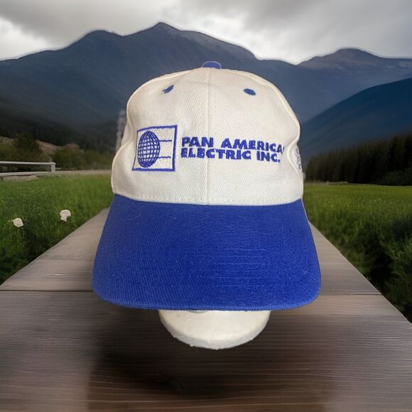 Pan American Electric INC Logo Hat IES - White & Blue ATT Headwear Strapback - Picture 1 of 10